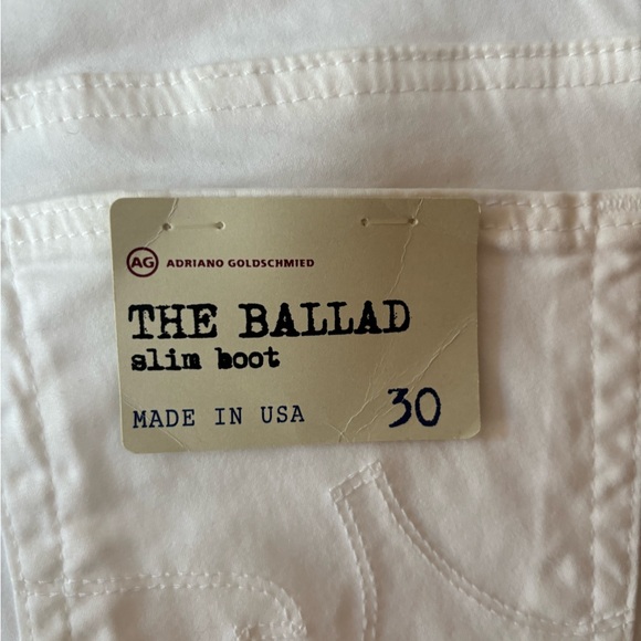 AG The Ballad Slim Boot in White NWT 30R - Picture 3 of 7
